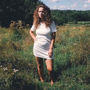 Rudy Jude White Ribbed Mini Dress